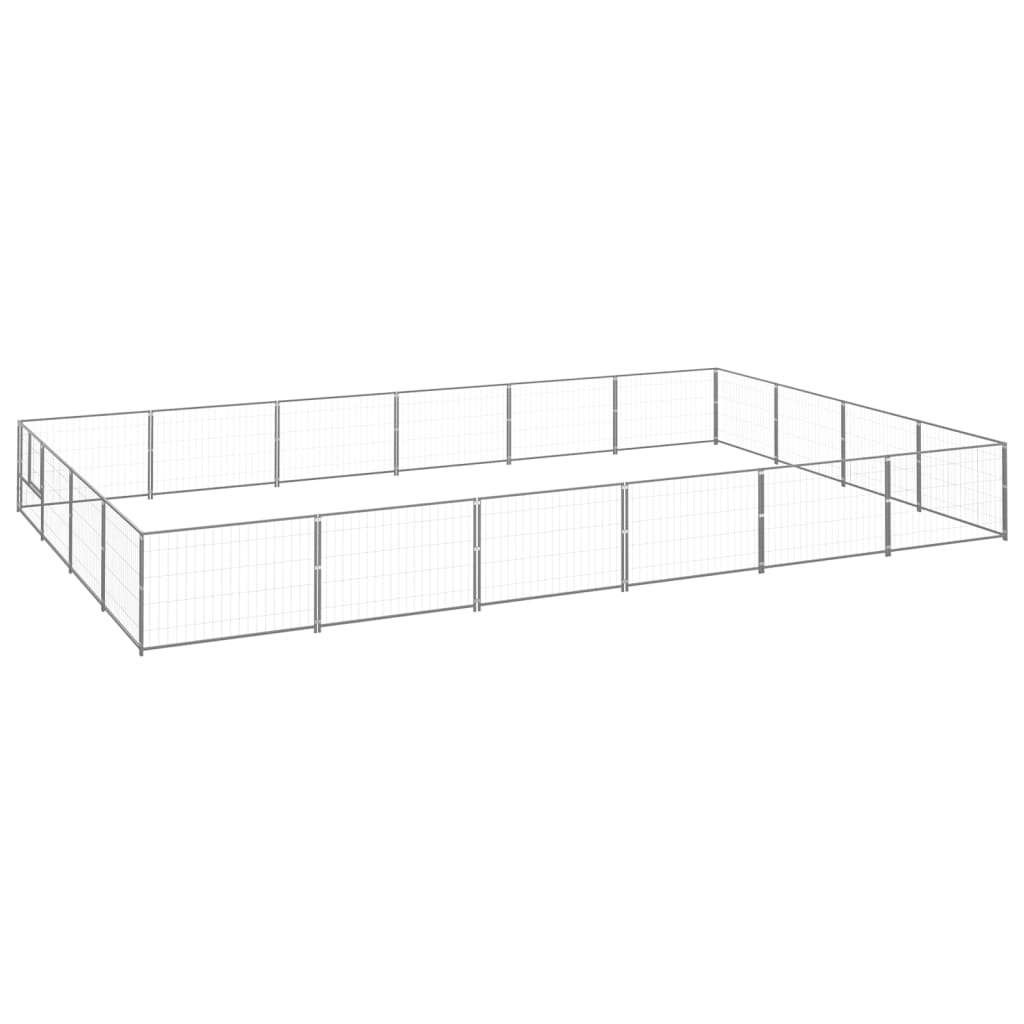 Dog Kennel Silver 24 m2 Steel - Tyrell & Tyrell
