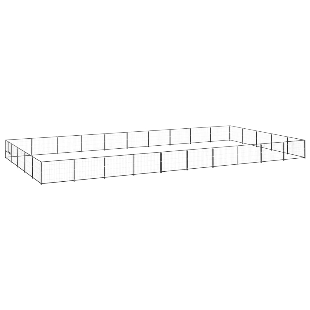 Dog Kennel Black 50 m2 Steel - Casper Homes