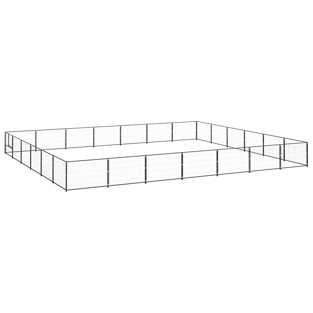 Dog Kennel Black 42 m2 Steel - Sid & Sam