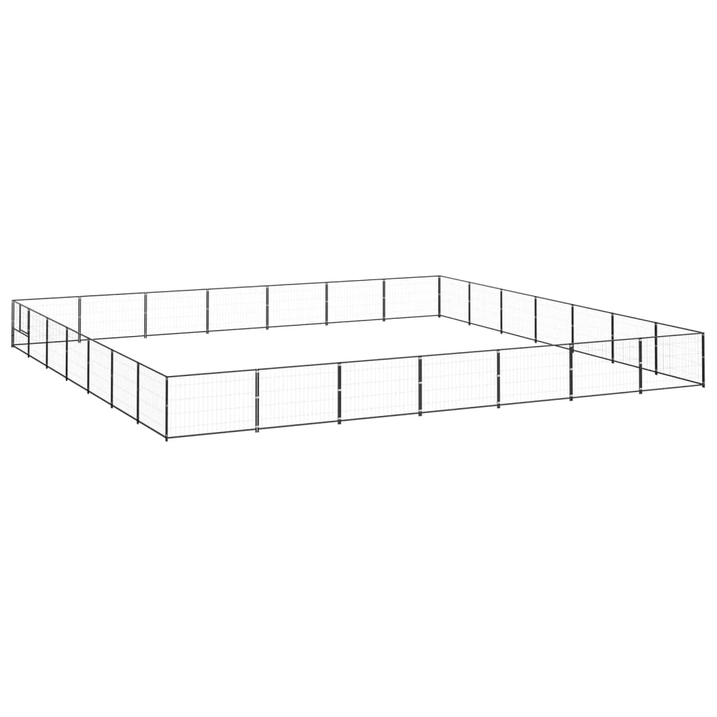 Dog Kennel Black 49 m2 Steel - Merkel Designers