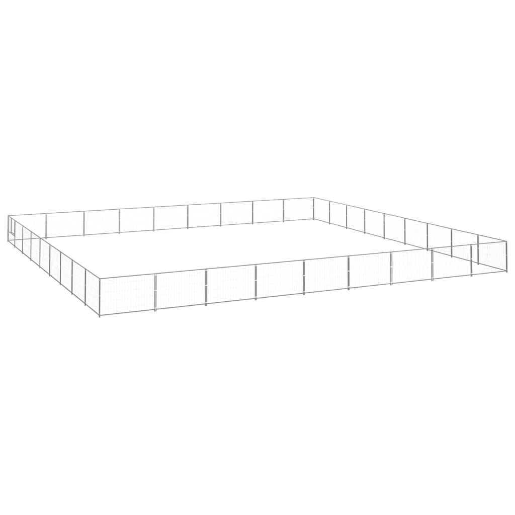 Dog Kennel Silver 81 m2 Steel - Casper Homes
