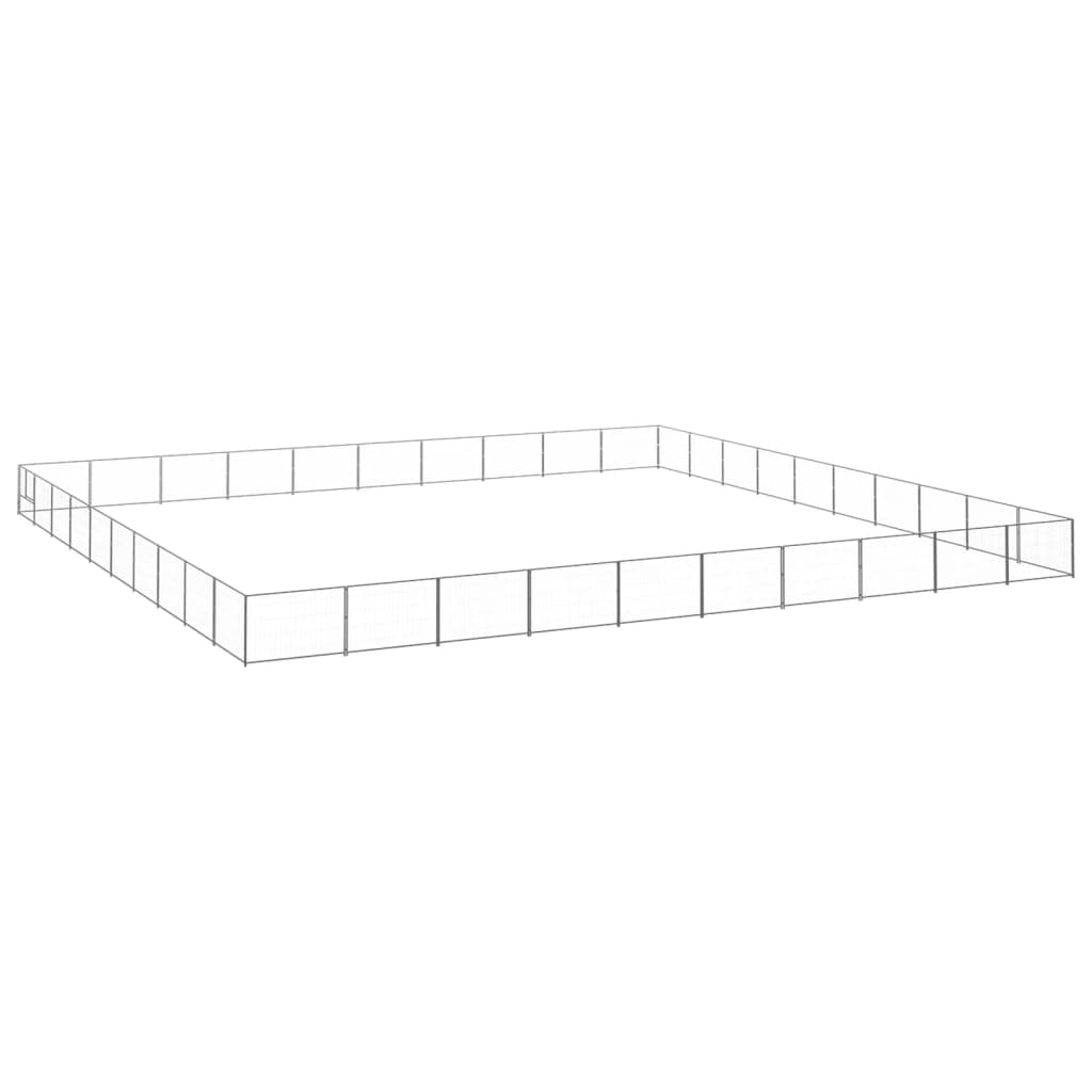 Dog Kennel Silver 100 m2 Steel - Merlin Deals