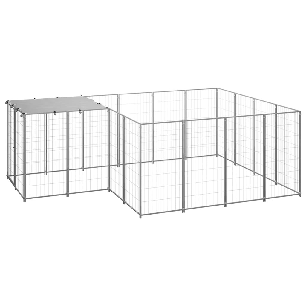 Dog Kennel Silver 6.05 m2 Steel - Merkel Designers
