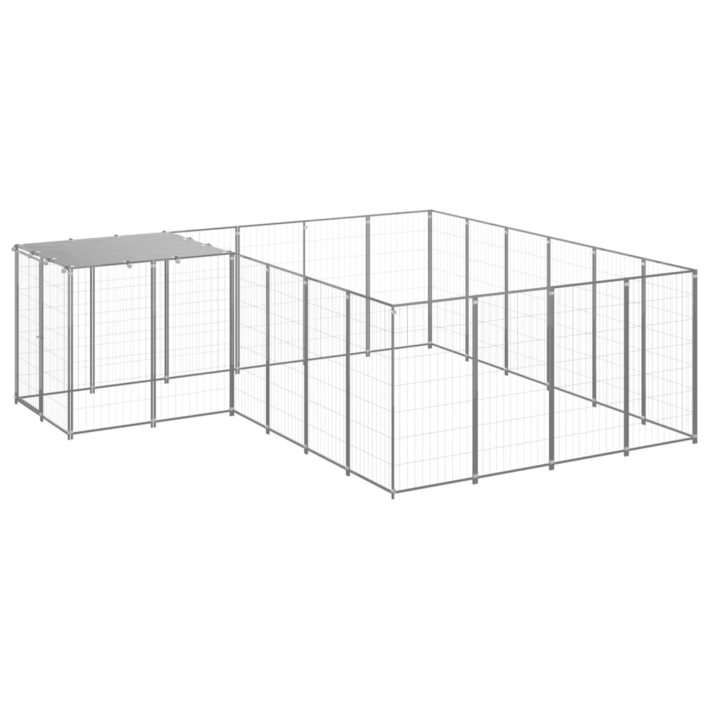 Dog Kennel Silver 8.47 m2 Steel - Millennium Furniture