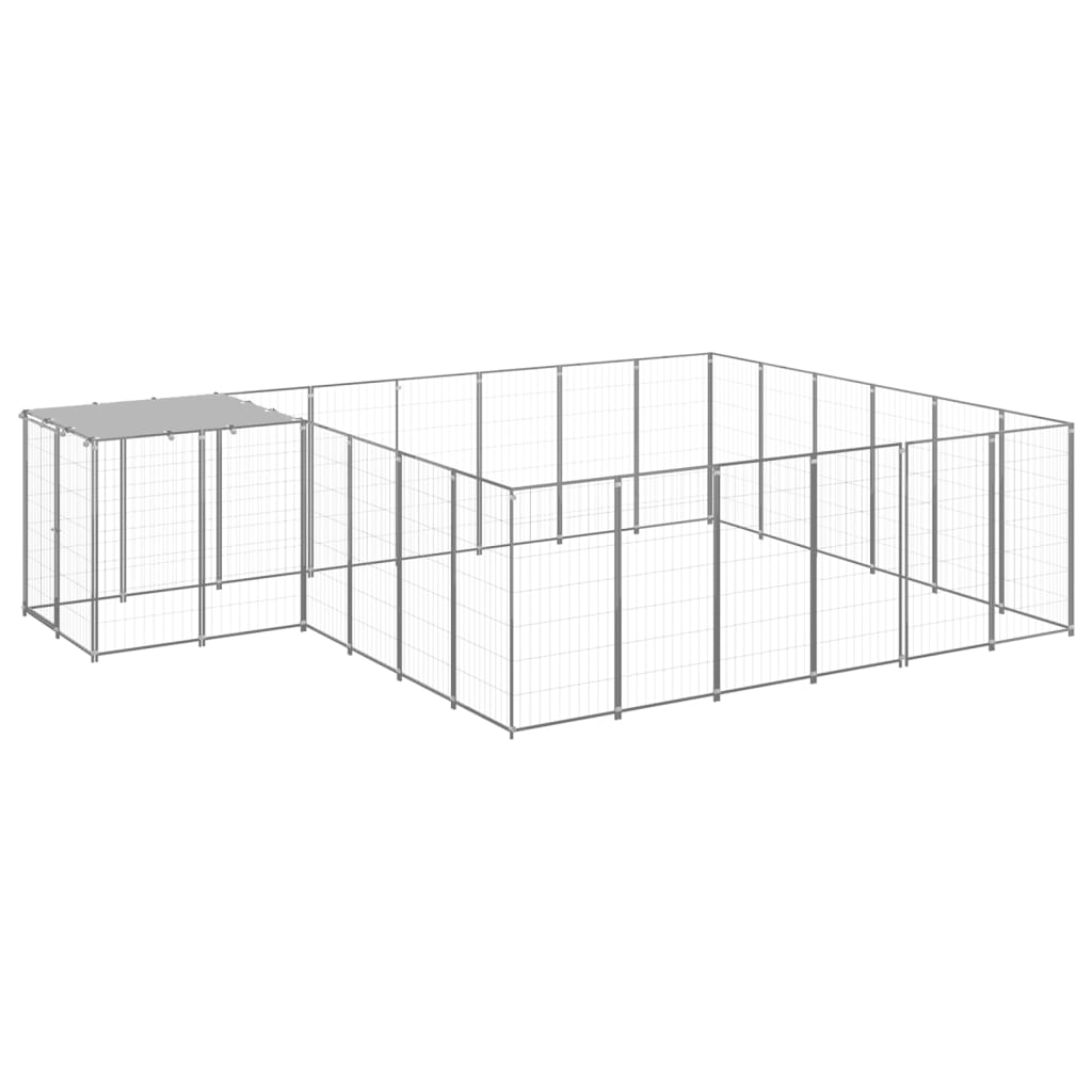 Dog Kennel Silver 12.1 m2 Steel - Sid & Sam