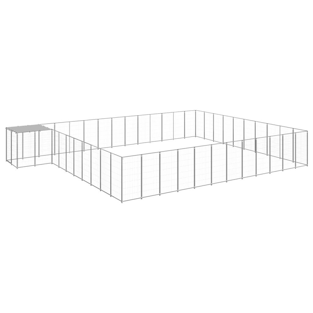 Dog Kennel Silver 37.51 m2 Steel - Merkel Designers