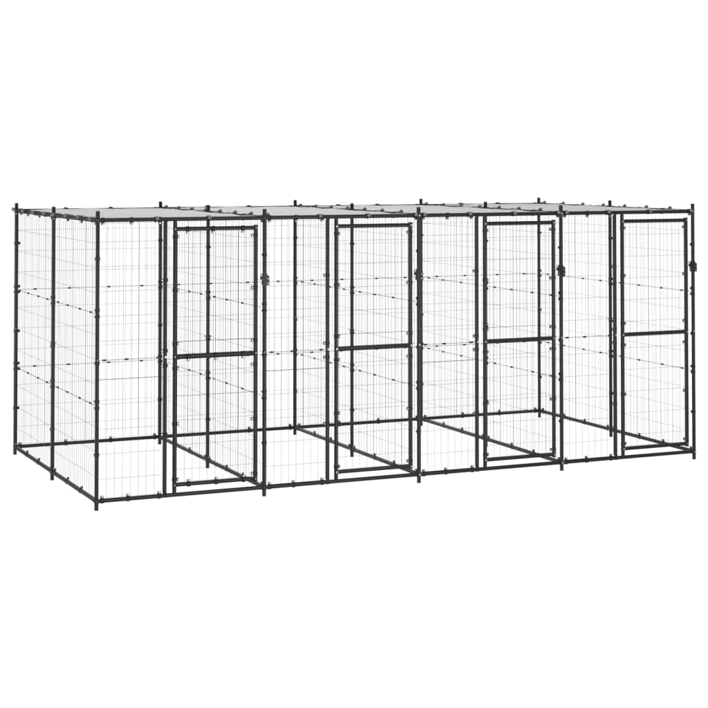 Outdoor Dog Kennel Steel with Roof 9.68 mÂ² - Casper Homes