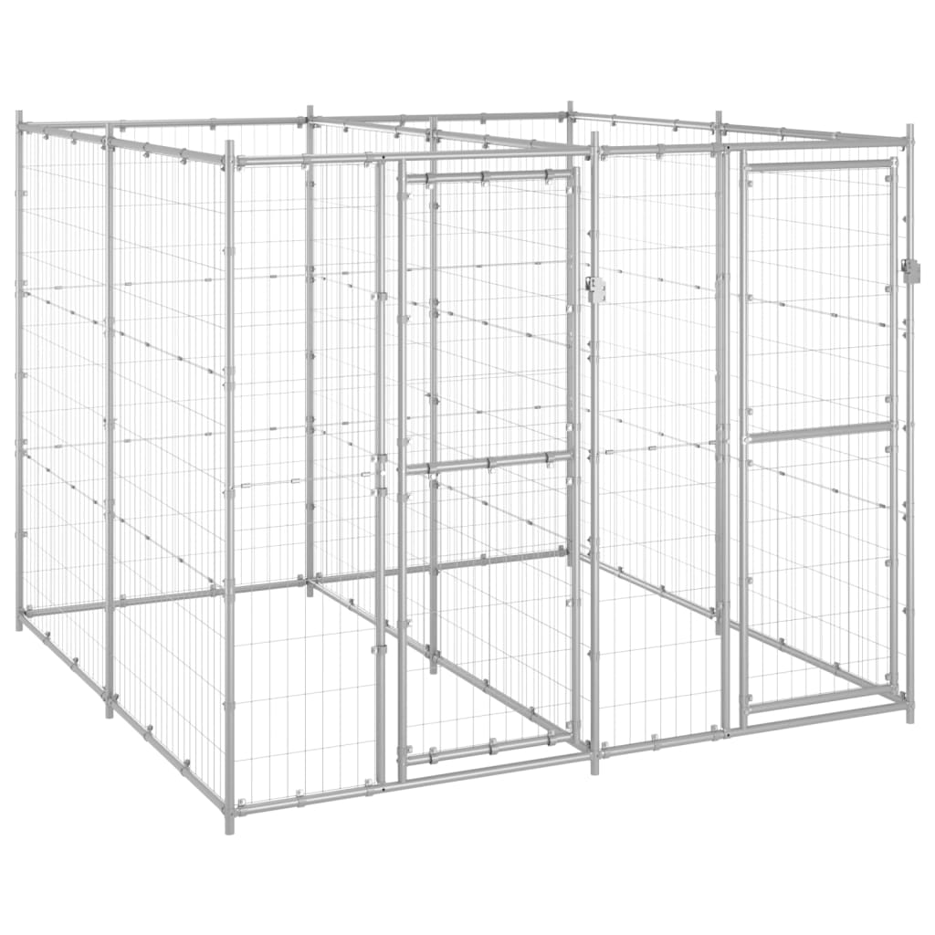 Outdoor Dog Kennel Galvanised Steel 4.84 m2 - Brittle & Co