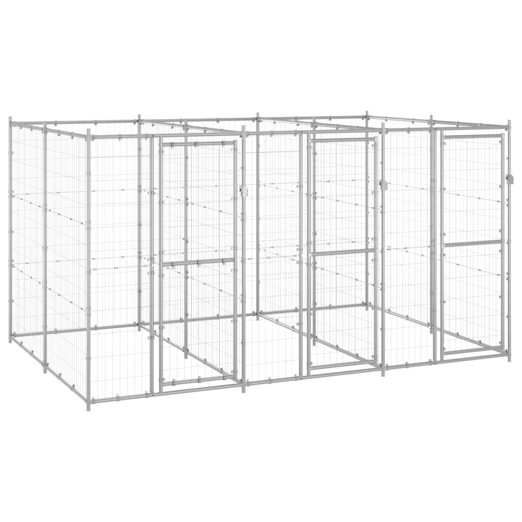 Outdoor Dog Kennel Galvanised Steel 7.26 m2 - Sid & Sam