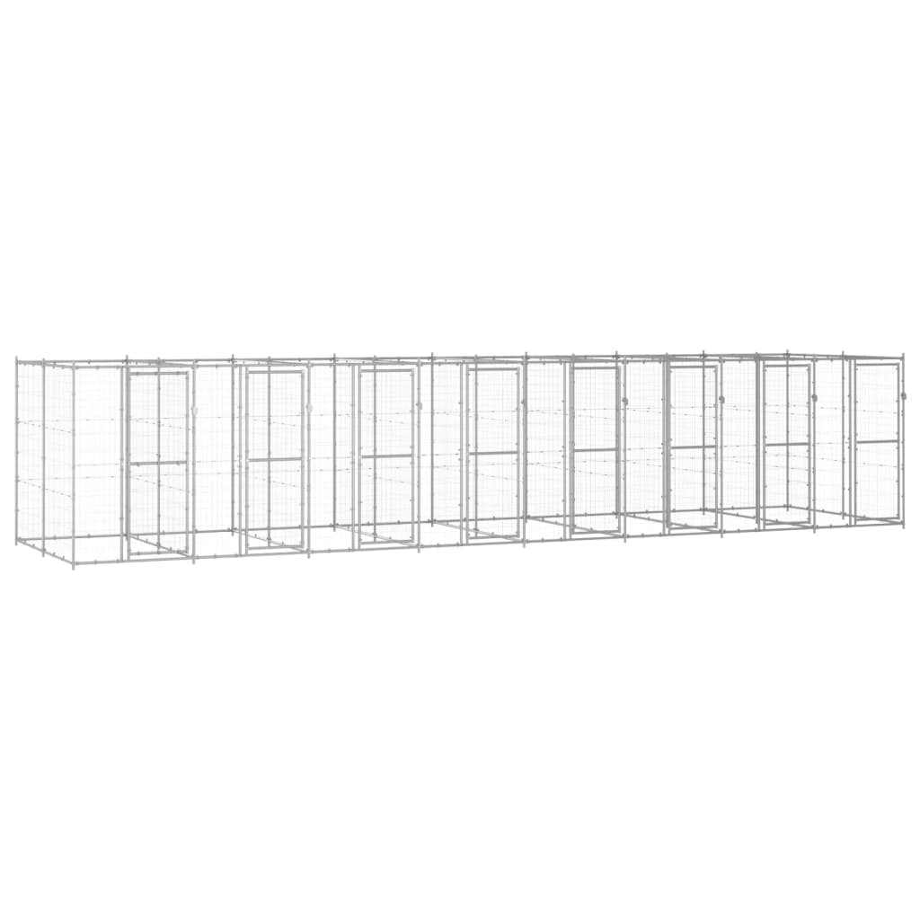 Outdoor Dog Kennel Galvanised Steel 19.36 m2 - Merkel Designers