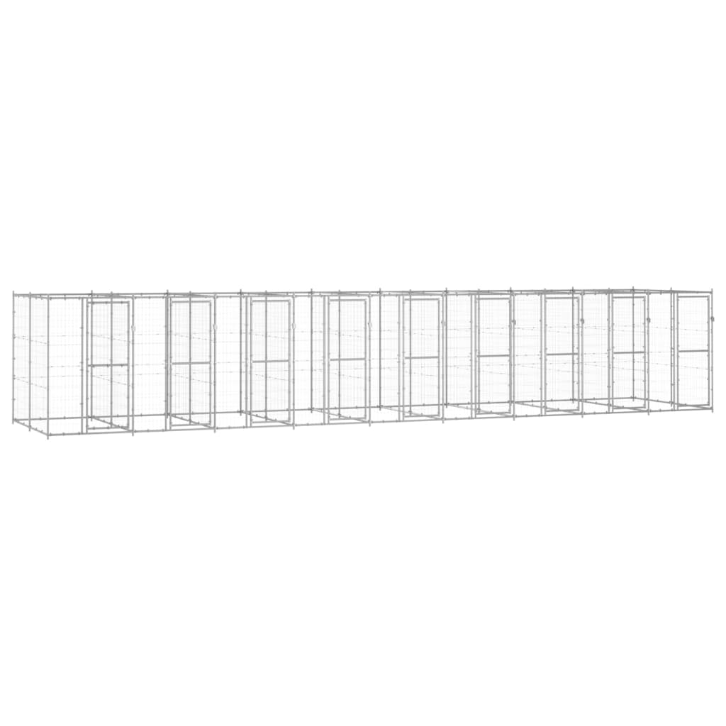 Outdoor Dog Kennel Galvanised Steel 21.78 m2 - Brittle & Co