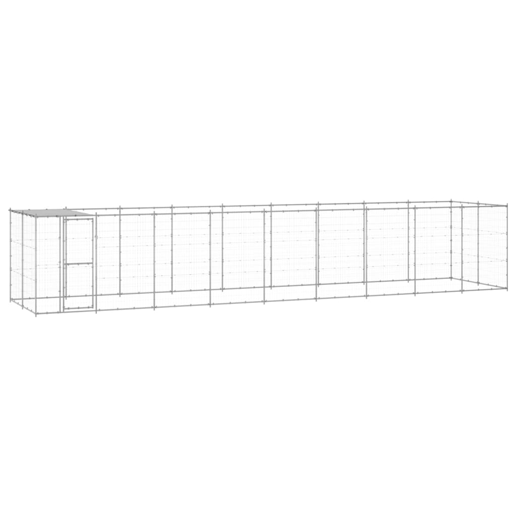 Outdoor Dog Kennel Galvanised Steel with Roof 21.78 m2 - Sid & Sam