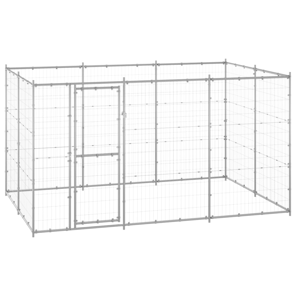 Outdoor Dog Kennel Galvanised Steel 7.26 m2 - All Things Good