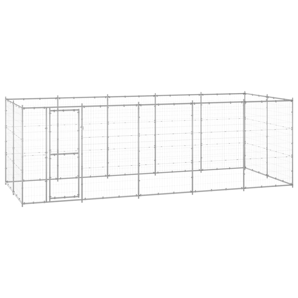 Outdoor Dog Kennel Galvanised Steel 12.1 m2 - Style and Chic