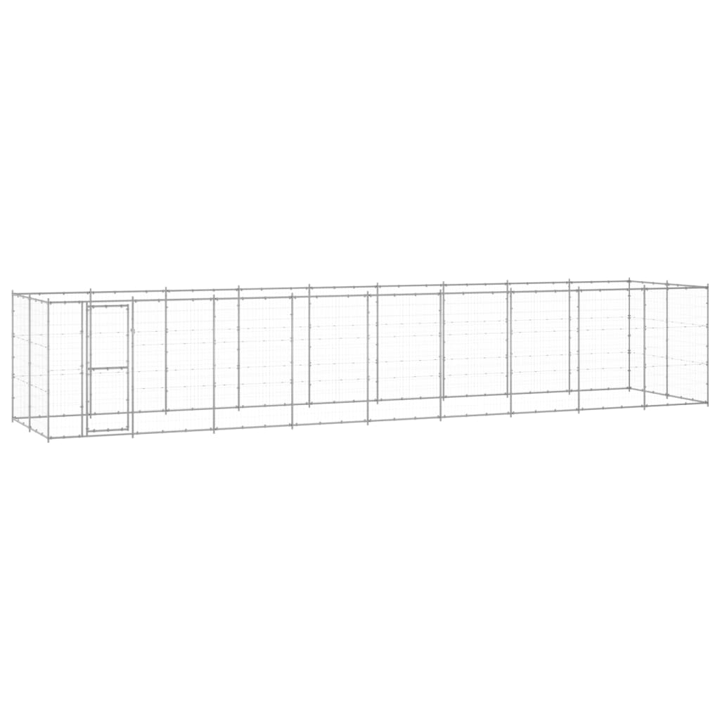 Outdoor Dog Kennel Galvanised Steel 21.78 m2 - The Home Maker