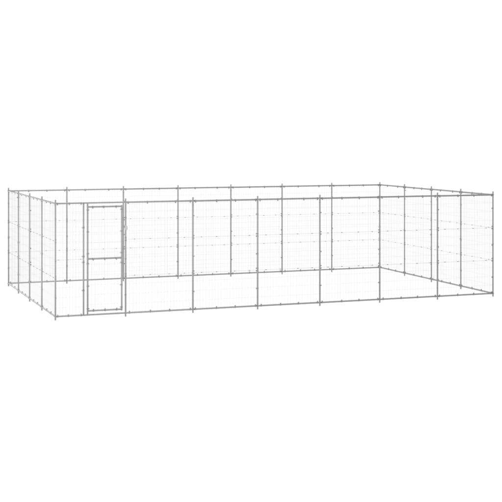 Outdoor Dog Kennel Galvanised Steel 33.88 m2 - All Things Good