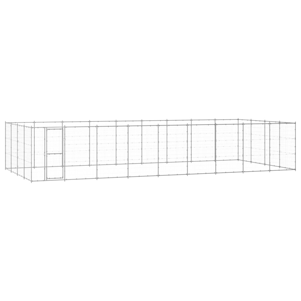 Outdoor Dog Kennel Galvanised Steel 43.56 m2 - Style and Chic