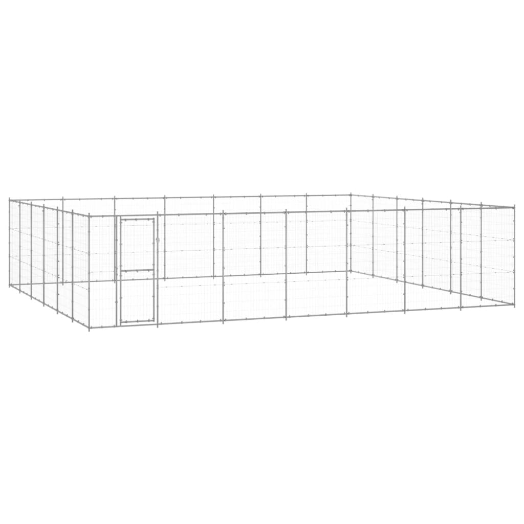 Outdoor Dog Kennel Galvanised Steel 50.82 m2 - Brittle & Co