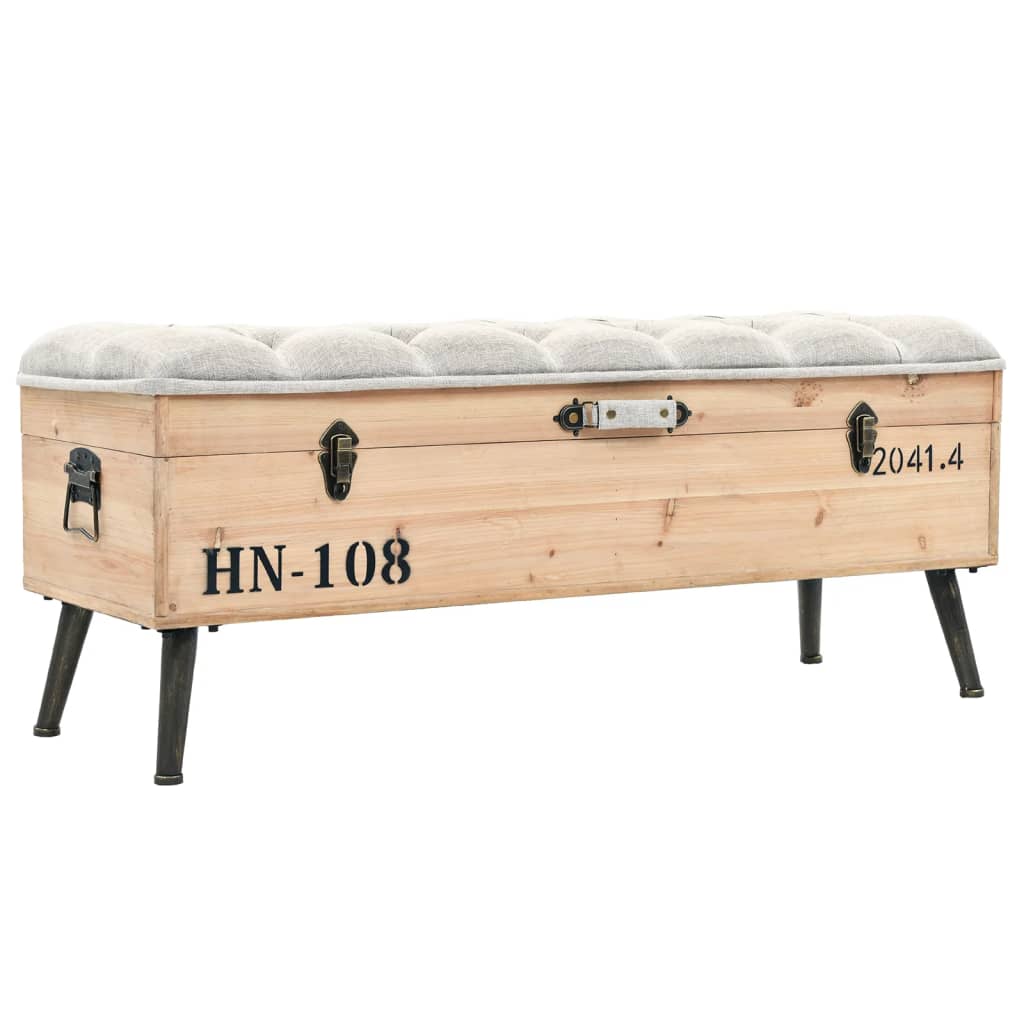 Storage Bench 110 cm Solid Firwood - Brittle & Co