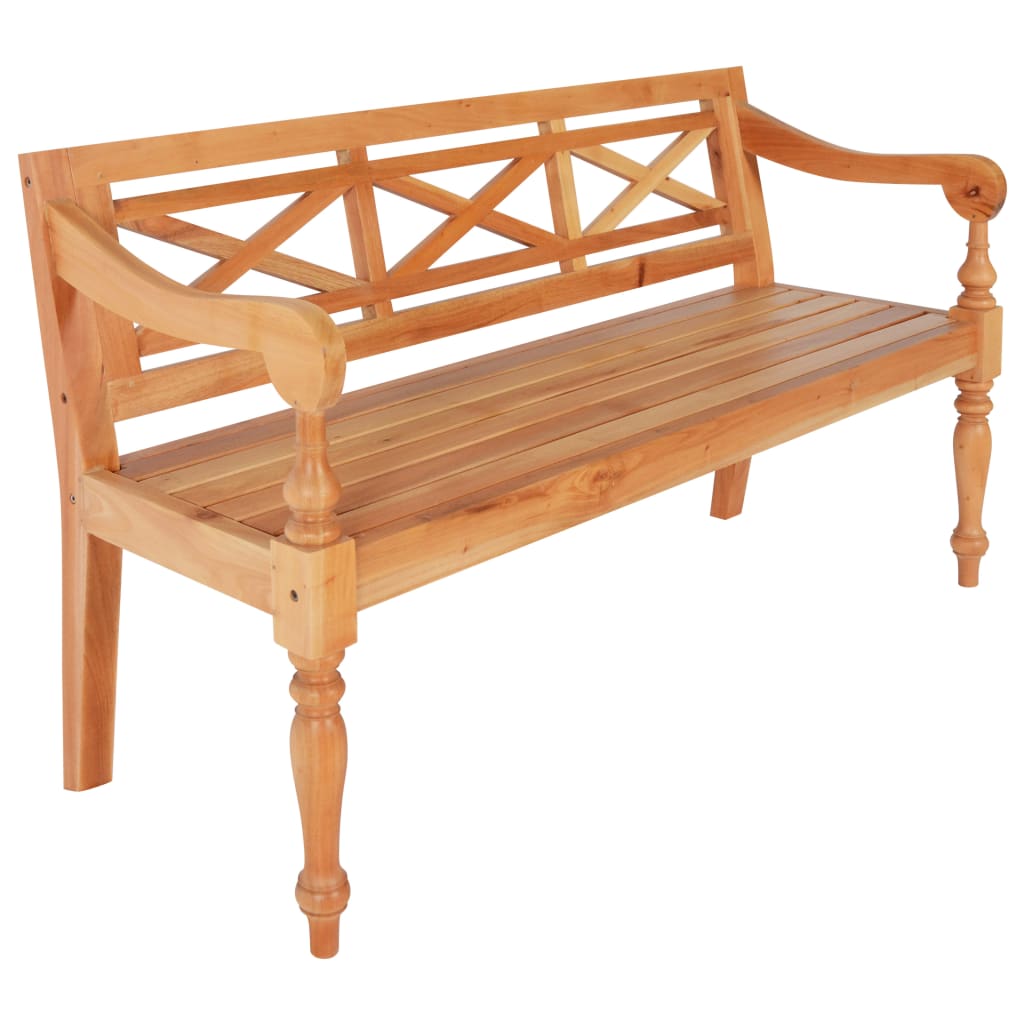 Batavia Bench 123 cm Solid Mahogany Wood Light Brown - The Home Maker