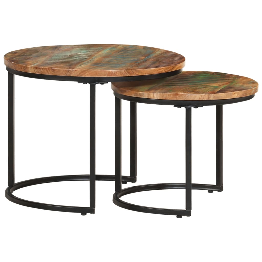 Nesting Tables 2 pcs Solid Reclaimed Wood - Discount Dealers