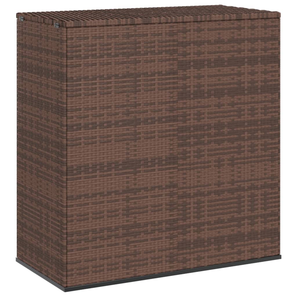 Garden Cushion Box PE Rattan 100x49x103.5 cm Brown - Tyrell & Tyrell