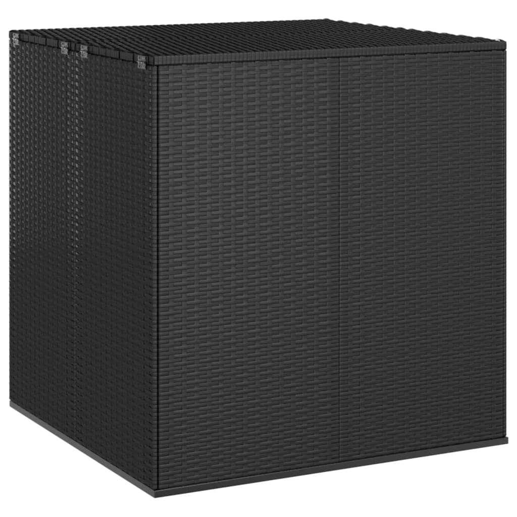 Garden Cushion Box PE Rattan 100x97.5x104 cm Black - The Home Maker