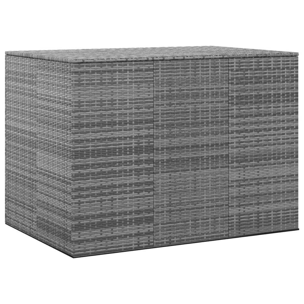 Garden Cushion Box PE Rattan 145x100x103 cm Grey - Brittle & Co