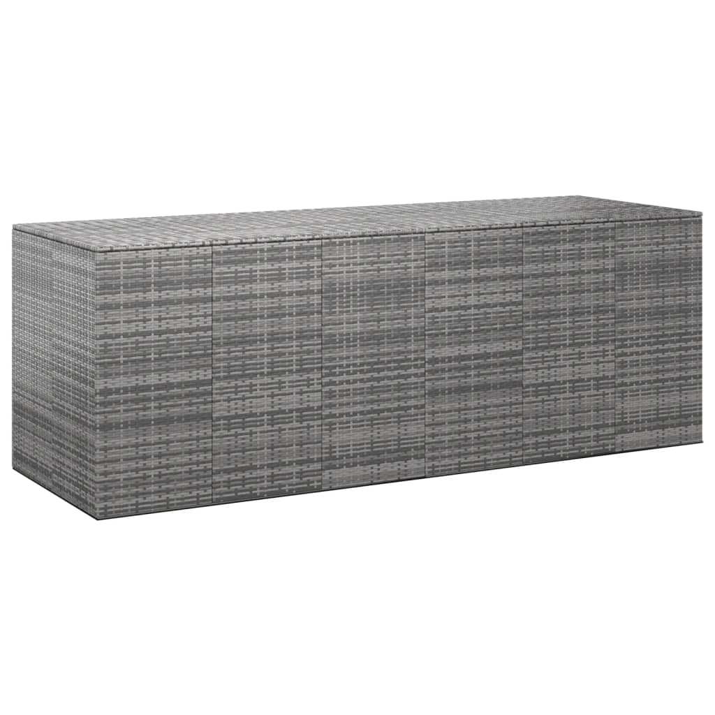 Garden Cushion Box PE Rattan 291x100.5x104 cm Grey - Casper Homes