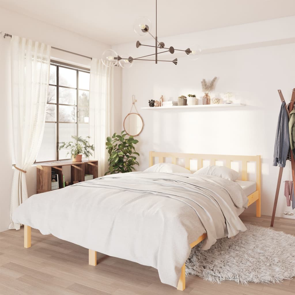 Bed Frame Solid Pinewood 140x200 cm - Casper Homes