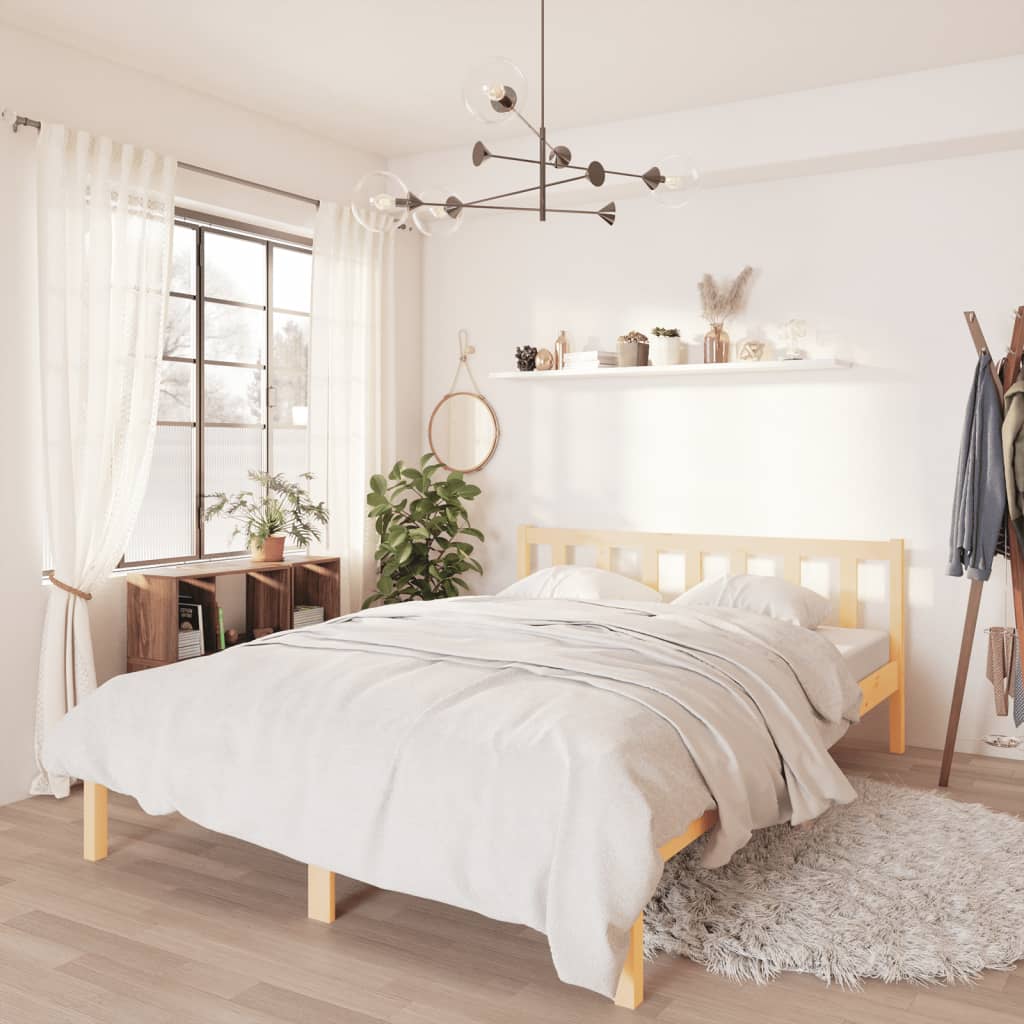 Bed Frame Solid Pinewood 160x200 cm - Merlin Deals
