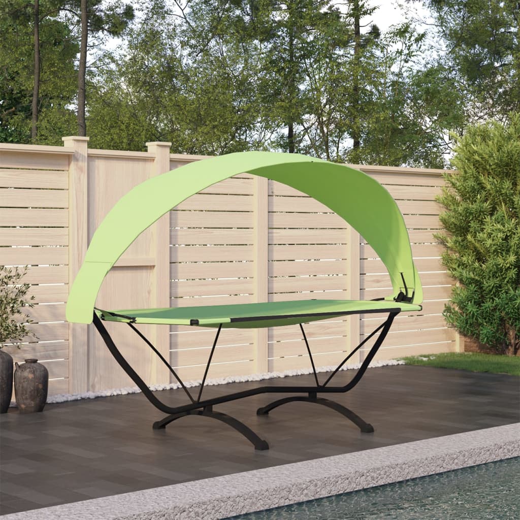 Outdoor Lounge Bed with Canopy Green Steel and Oxford Fabric - Sid & Sam