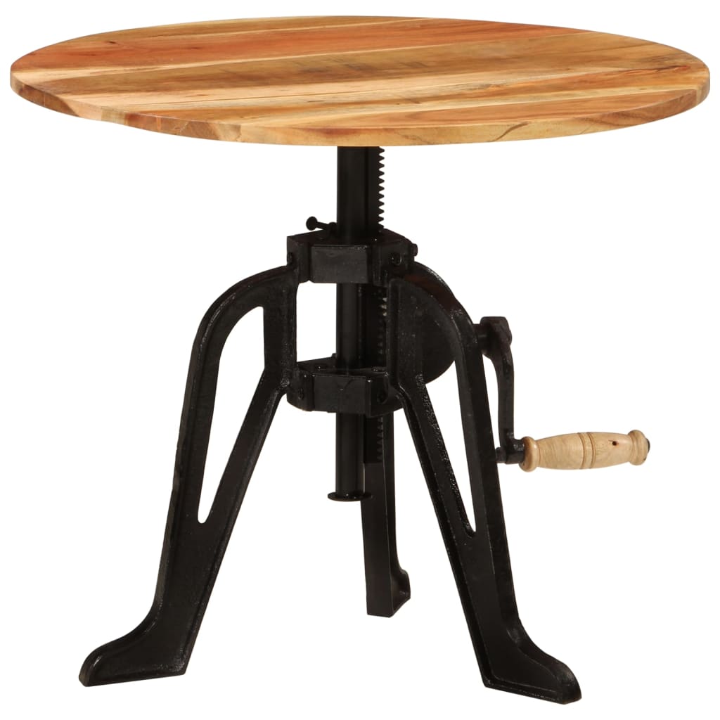 Side Table 60x(42-62) cm Solid Wood Acacia and Cast Iron - Decor Base