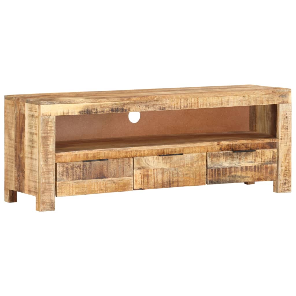 TV Cabinet 110x30x40 cm Rough Mango Wood - Tyrell & Tyrell
