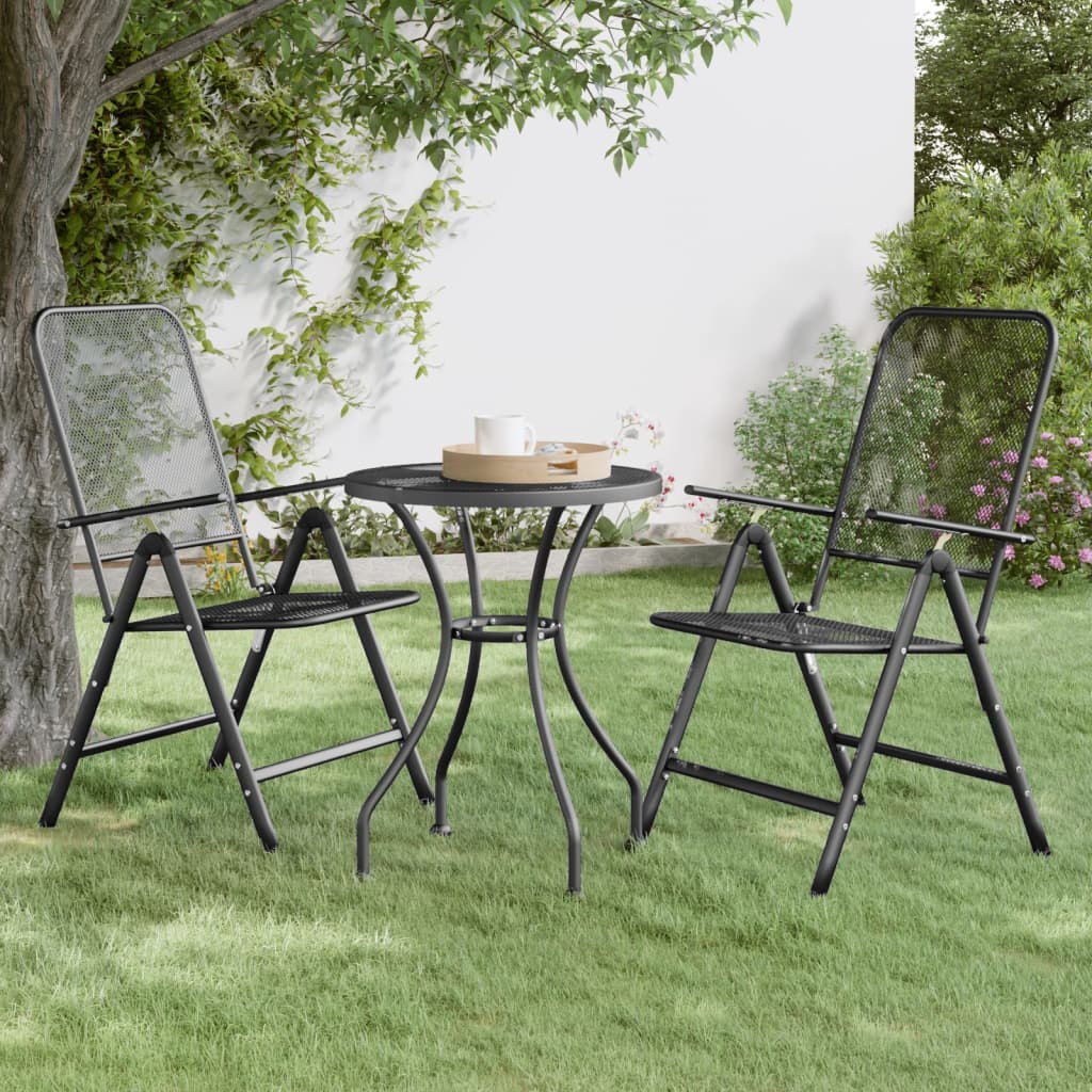 Garden Table Ã ̃60x72 cm Expanded Metal Mesh Anthracite - Decor Base
