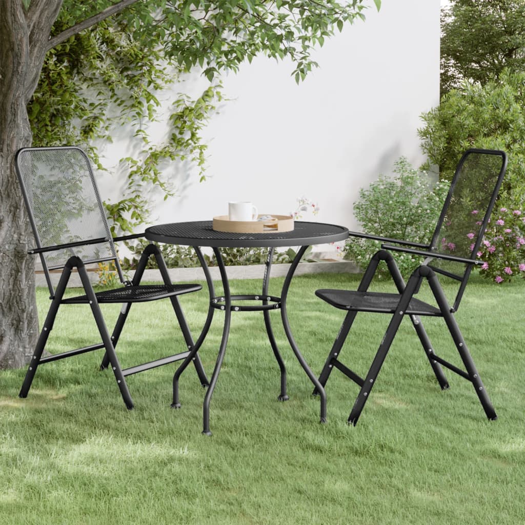 Garden Table Ã ̃80x72 cm Expanded Metal Mesh Anthracite - Merkel Designers