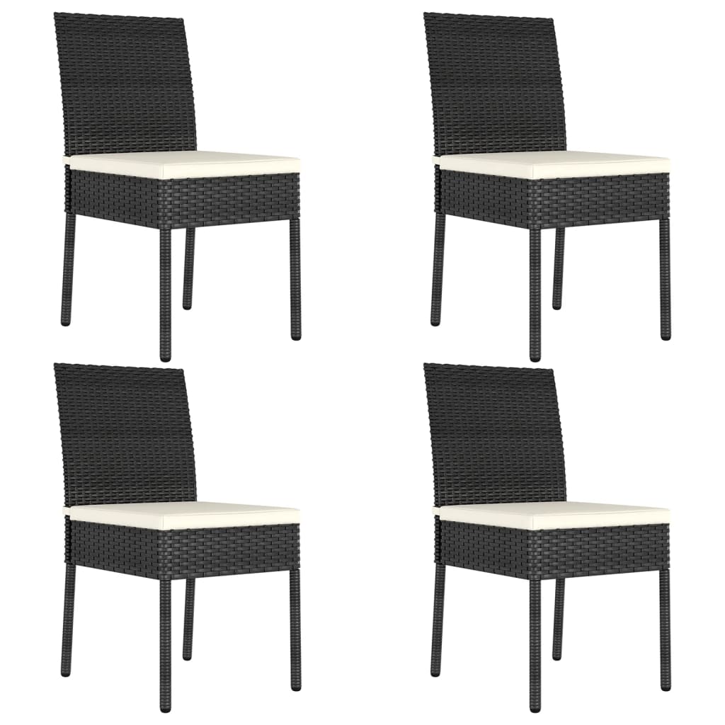 Garden Dining Chairs 4 pcs Poly Rattan Black - Style and Chic