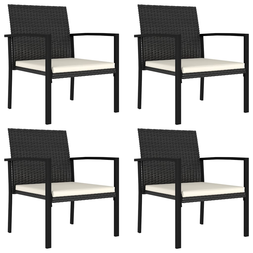 Garden Dining Chairs 4 pcs Poly Rattan Black - Style and Chic