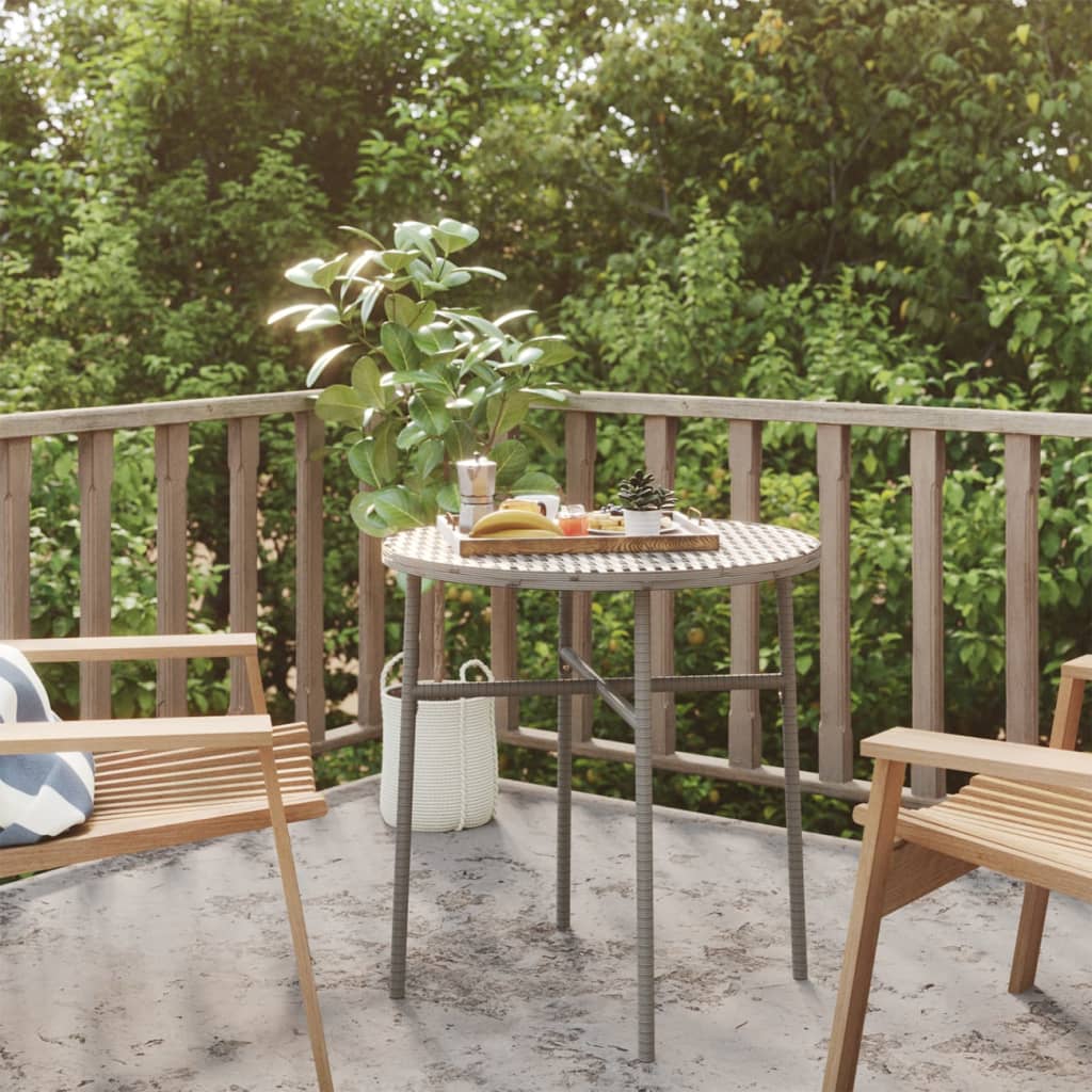 Tea Table Grey 45 cm Poly Rattan - Decor Base