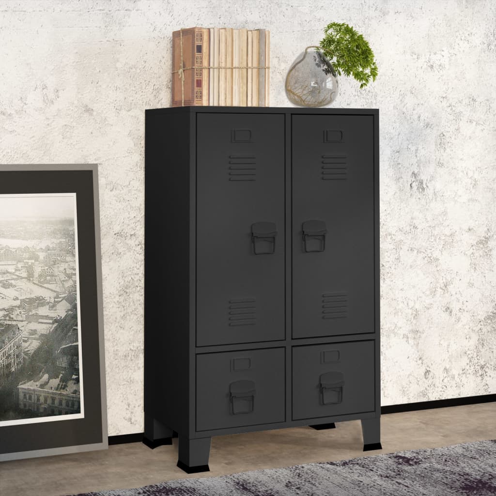 Wardrobe - SYLVIE 2 Door Wardrobe Anthracite 40cm - Direct Imports