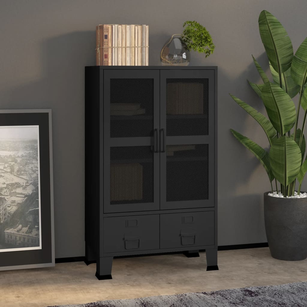 Industrial Storage Chest Black Metal - Brittle & Co