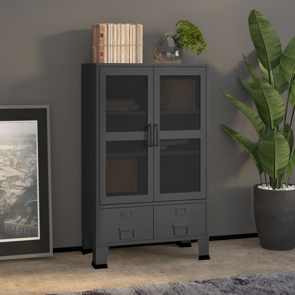 Industrial Storage Chest Anthracite Metal - The Home Maker