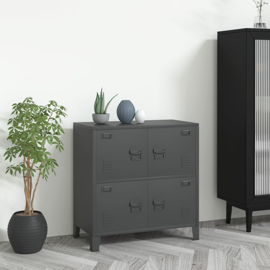 Industrial Storage Chest Anthracite 75x40x80 cm Steel - All Things Good