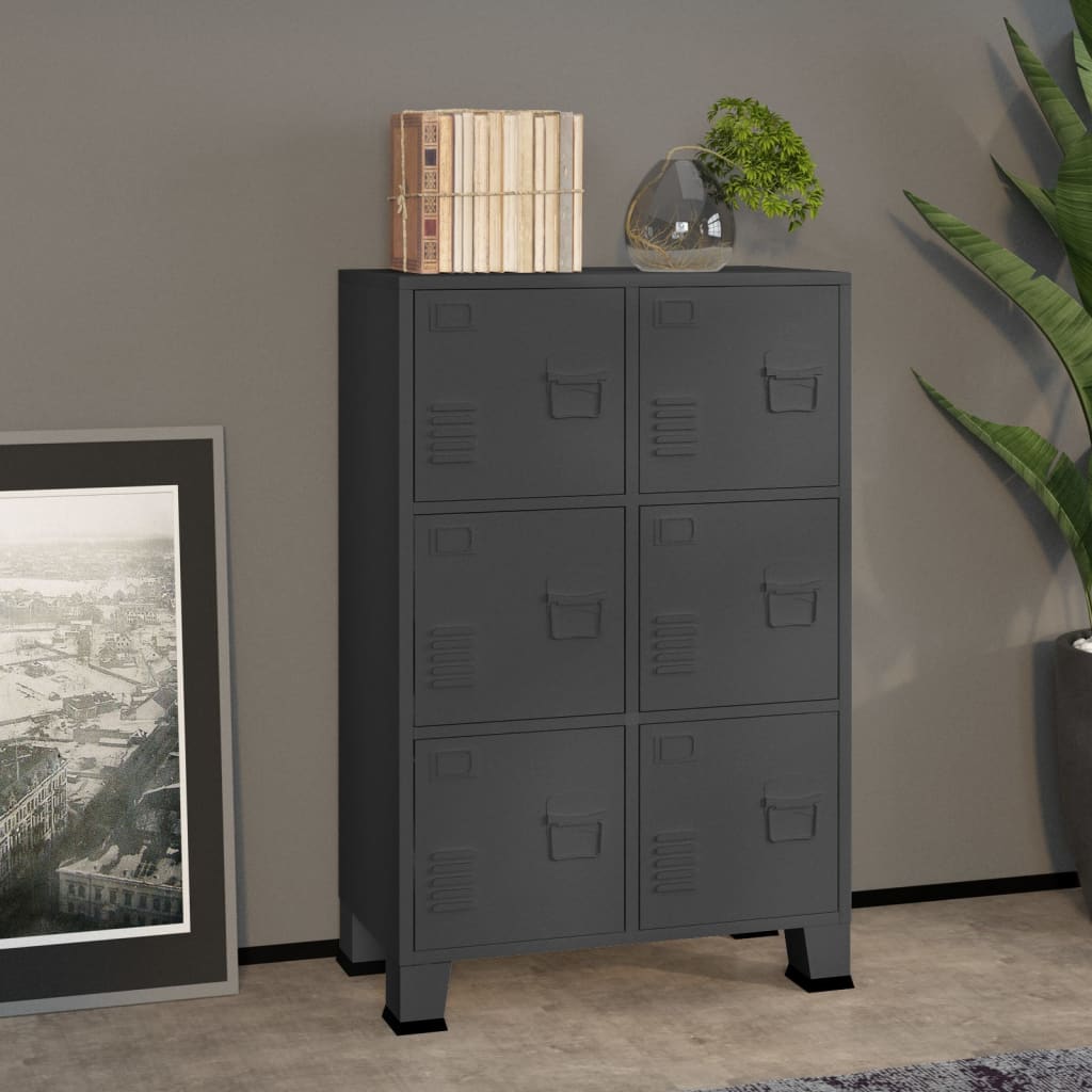 Industrial Storage Chest Anthracite 75x40x115 cm Metal - Style and Chic