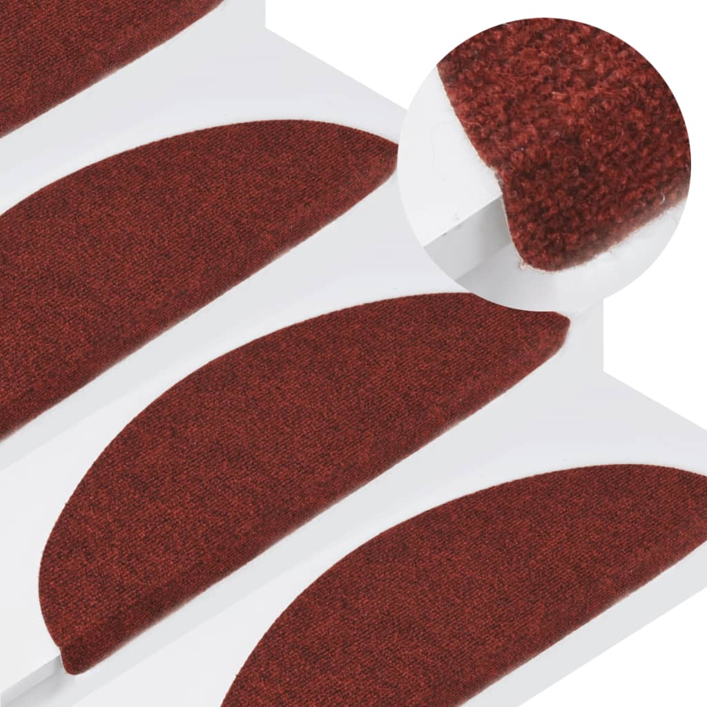 Stair Mats Self-adhesive 15 Pcs 56x17x3cm Red - Design Hut
