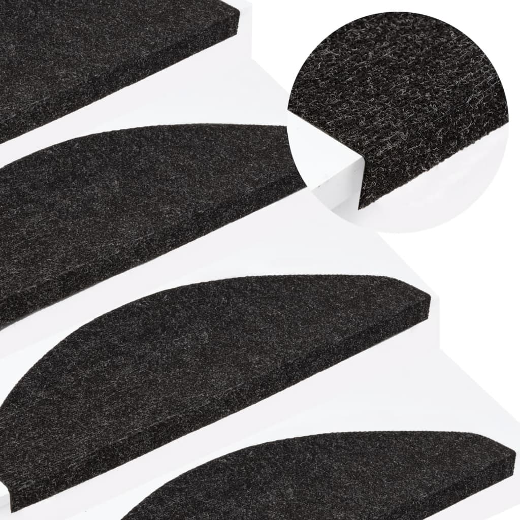Stair Mats Self-adhesive 15 pcs 65x22.5x3.5 cm Anthracite - The Home Maker