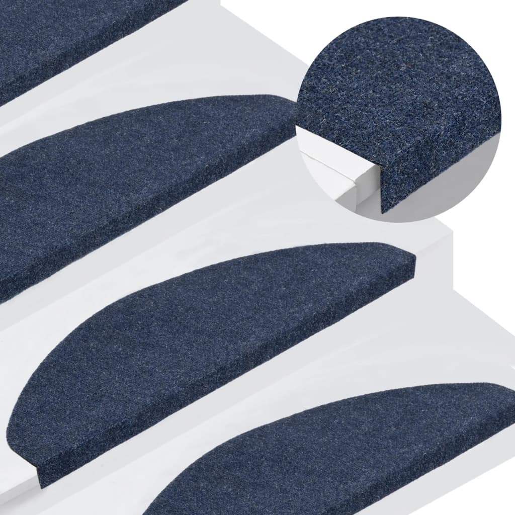 Stair Mats Self-adhesive 15 pcs 65x22.5x3.5 cm Blue - Discount Dealers