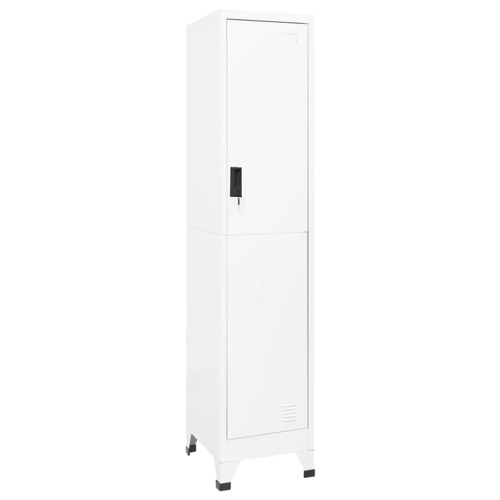 Locker Cabinet White 38x45x180 cm Steel - Decor Base