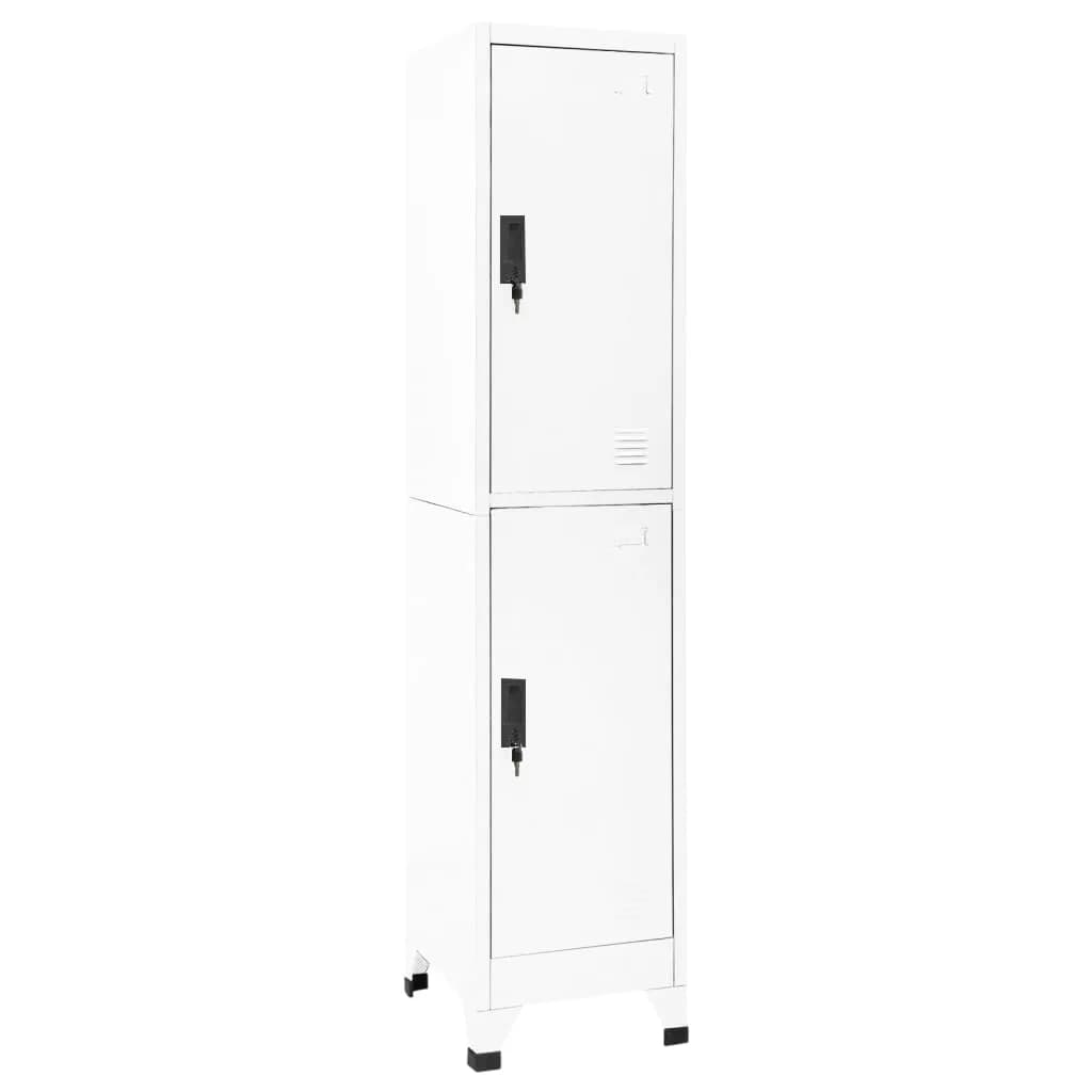 Locker Cabinet White 38x45x180 cm Steel - Millennium Furniture