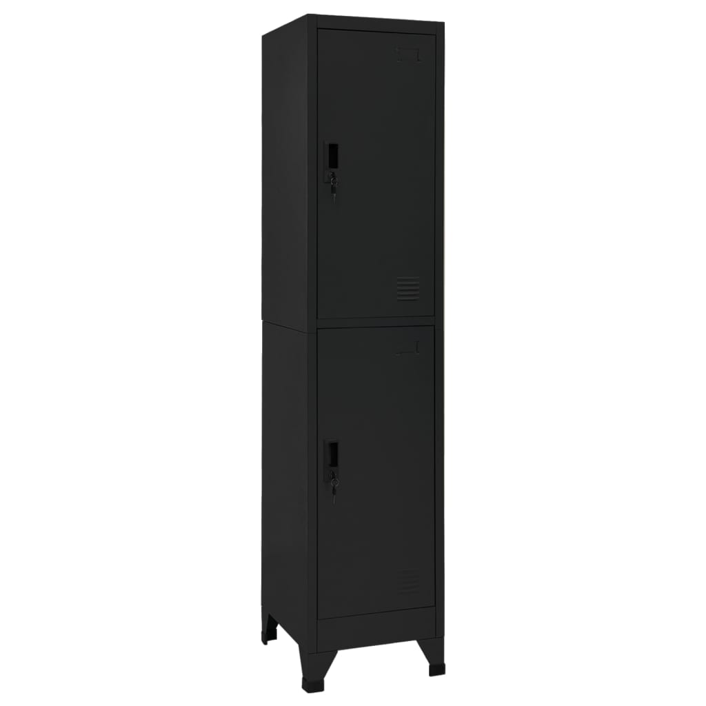 Locker Cabinet Black 38x45x180 cm Steel - Sid & Sam